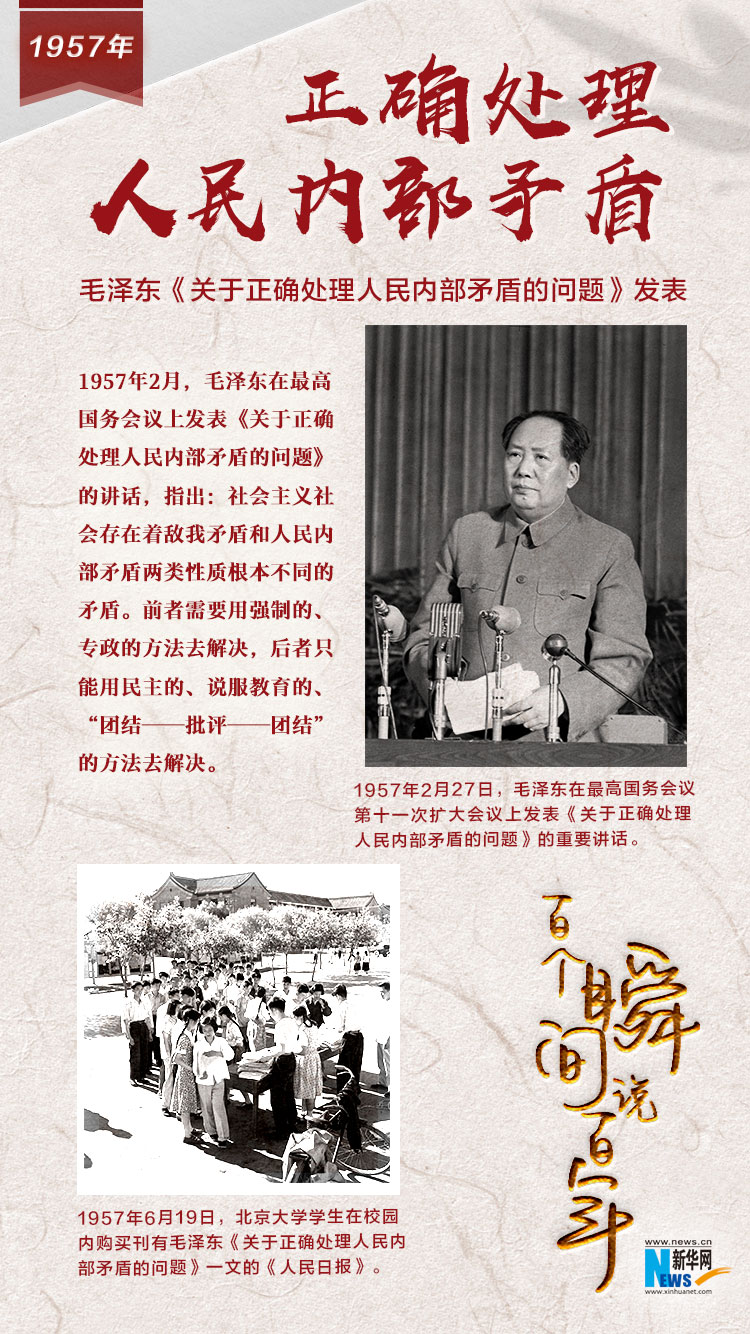 1957，正確處理人民內部矛盾