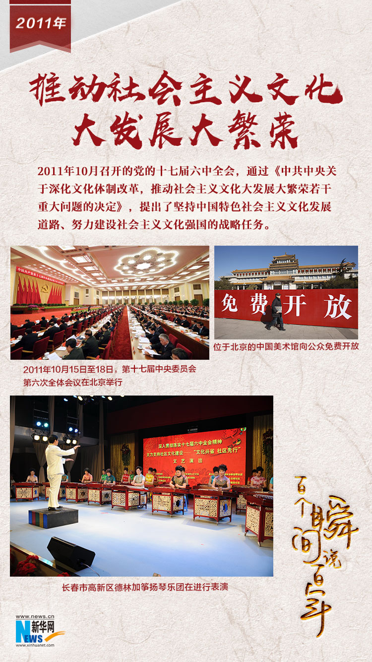 2011，推動社會主義文化大發展大繁榮