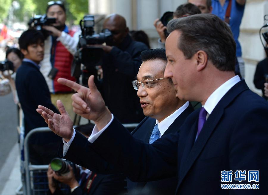 6月17日，中國國務院總理李克強在倫敦唐寧街10號首相府同英國首相卡梅倫舉行中英總理年度會晤。新華社記者 李濤 攝